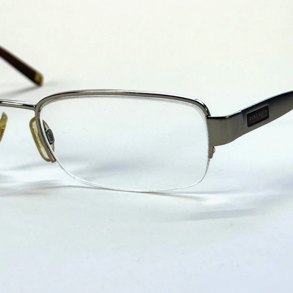 ANNE KLEIN New York AK 9099 532 Eyeglasses Frame Only 50-18-130 Half Rim Silver